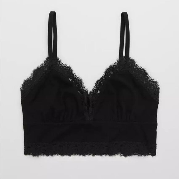 aerie Other - NWOT Aerie Eyelash Lace Trim Longline Bralette